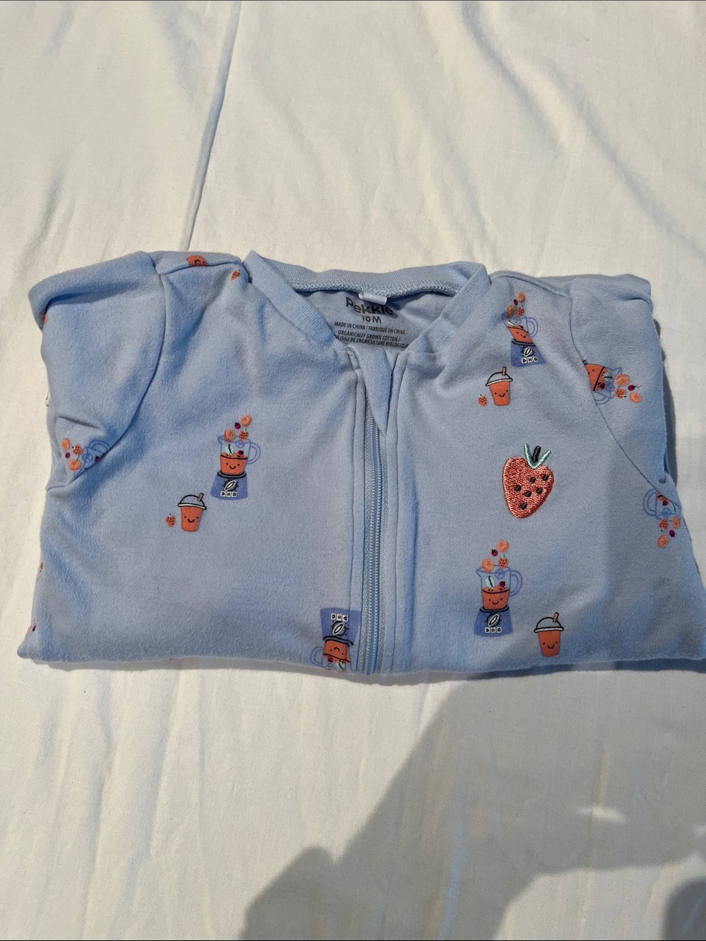 18M Blue Strawberry Smoothie Sleeper Pajamas with Zipper